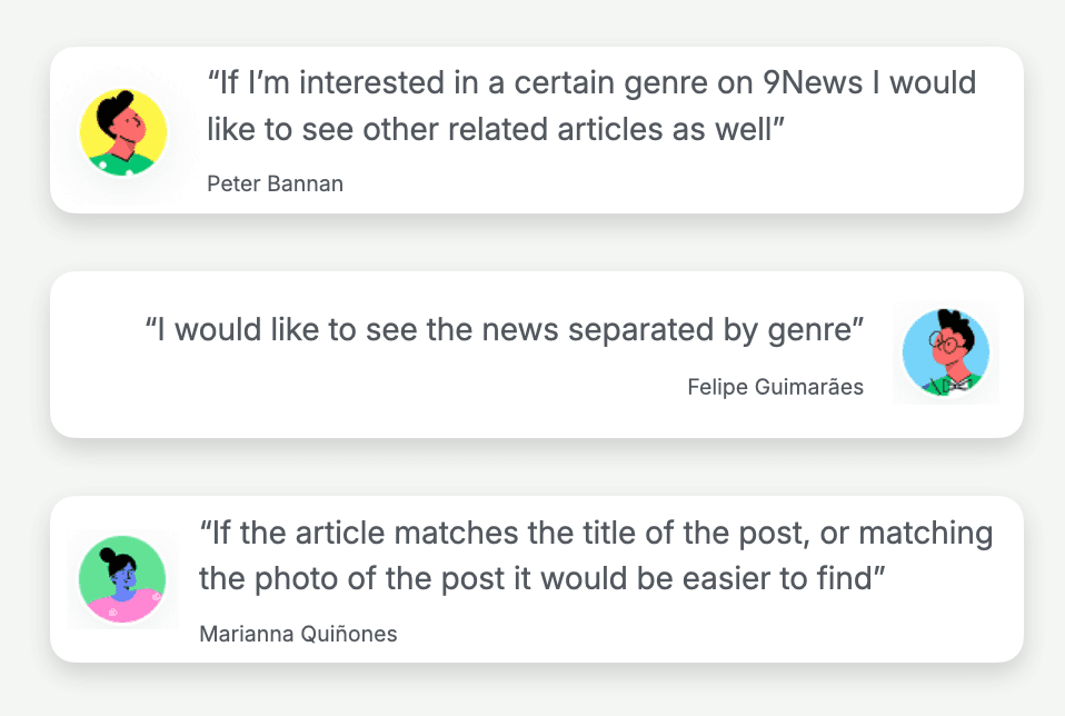 User feedback quotes about navigation preferences